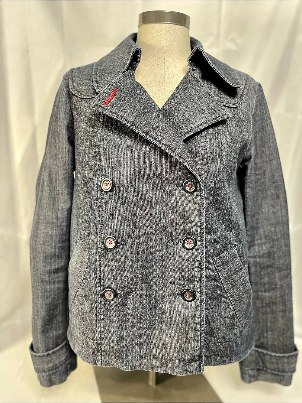 Ann Taylor LOFT Denim Jacket Gray Size Medium Like New